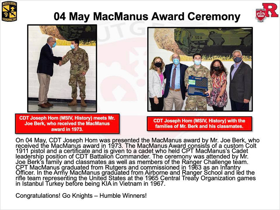 The 2021 MacManus 1911 Award