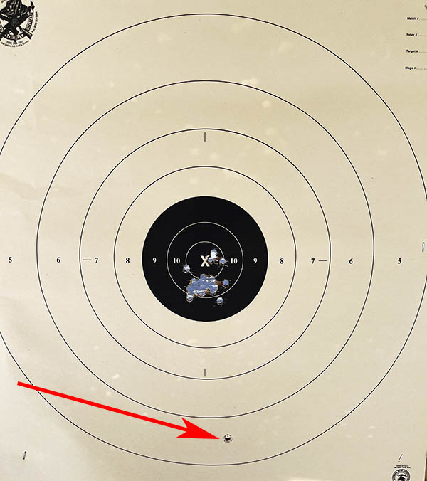 A low velocity impact at 50 yards.